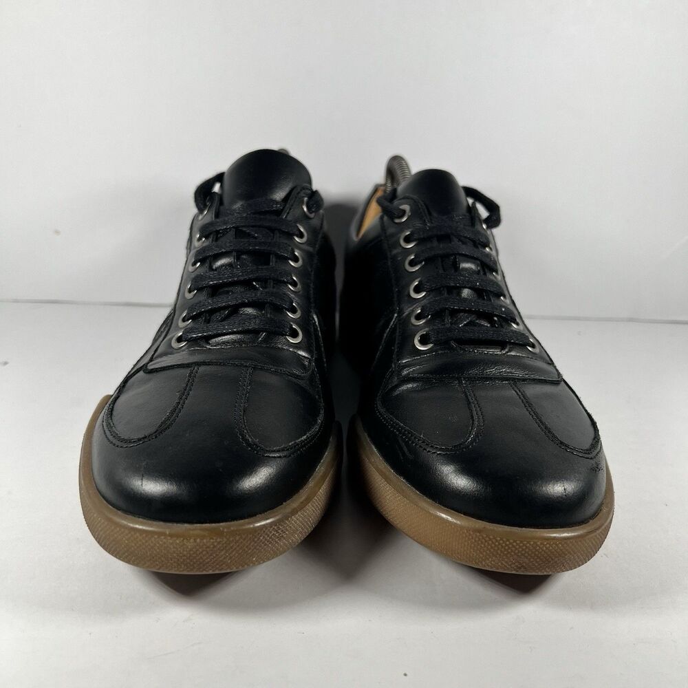 George Brown BILT Low Black Leather Lace Up Shoes Gum Sole Portugal Men's 9 - Picture 2 of 8
